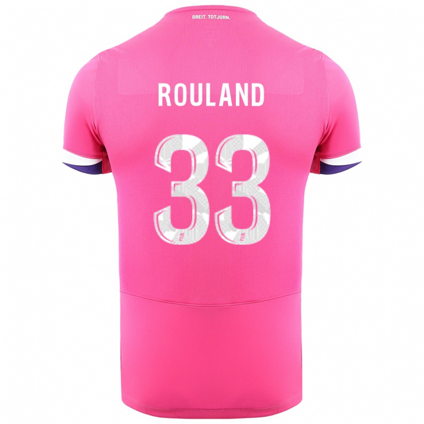 ילדים Prune Rouland #33 ורוד לבן הרחק ג'רזי 2025/26 חולצה קצרה