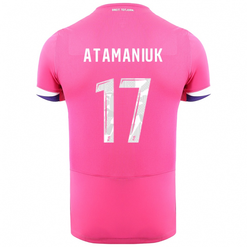 ילדים אלכסנדרה אטמניוק #17 ורוד לבן הרחק ג'רזי 2025/26 חולצה קצרה