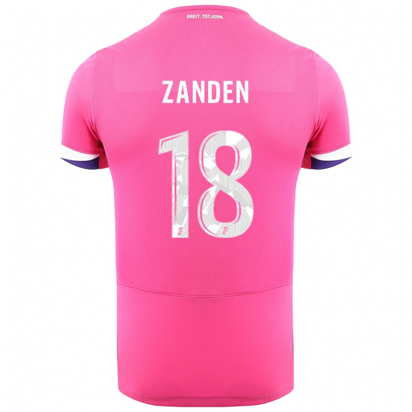 ילדים אוליבר זאנדן #18 ורוד לבן הרחק ג'רזי 2025/26 חולצה קצרה