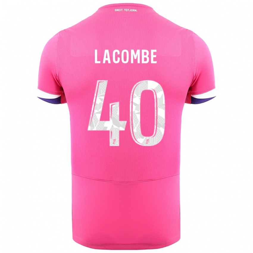 ילדים ג׳אסטין לאקומב #40 ורוד לבן הרחק ג'רזי 2025/26 חולצה קצרה