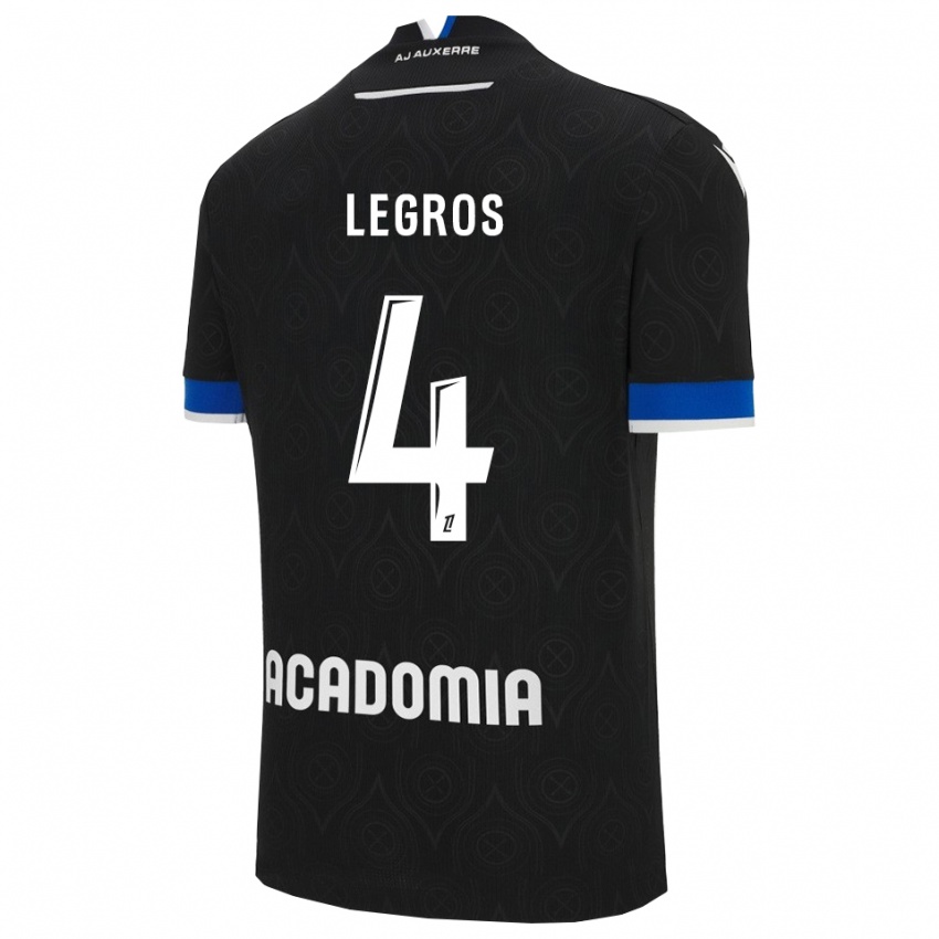 ילדים Elikya Legros #4 שחור לבן הרחק ג'רזי 2025/26 חולצה קצרה