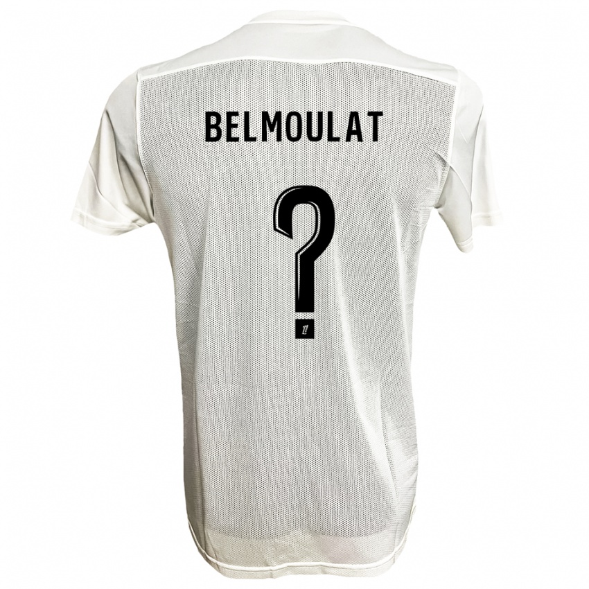 ילדים Zinédine Belmoulat #0 שחור לבן הרחק ג'רזי 2025/26 חולצה קצרה