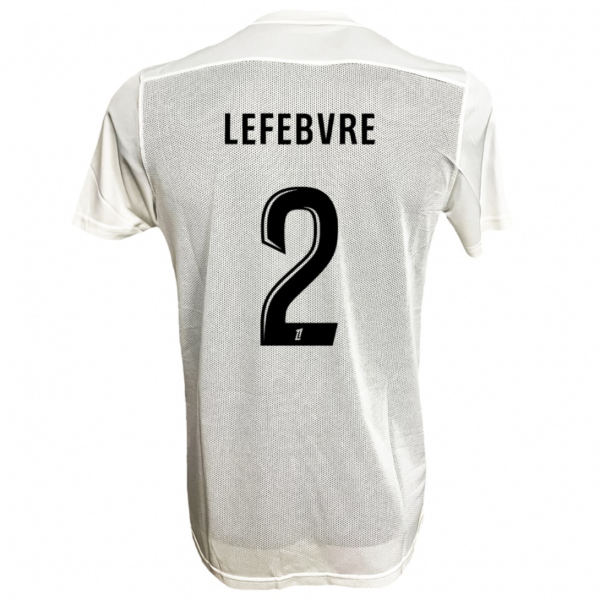 ילדים Théo Lefebvre #2 שחור לבן הרחק ג'רזי 2025/26 חולצה קצרה