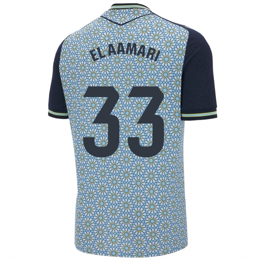 ילדים Saif El Aamari #33 כחול נייבי הרחק ג'רזי 2025/26 חולצה קצרה