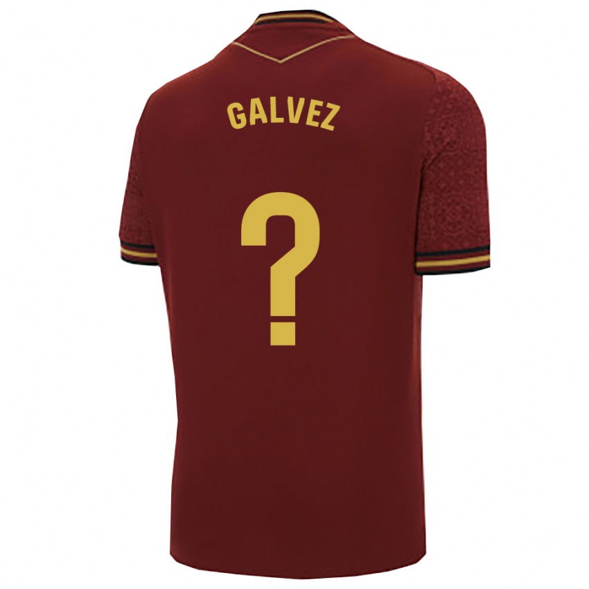 ילדים גונזלו גאלבז #0 בורדו זהב הרחק ג'רזי 2025/26 חולצה קצרה