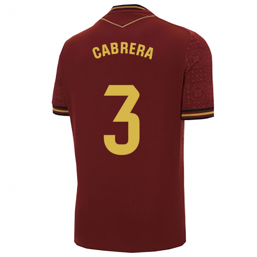 ילדים Julio Cabrera #3 בורדו זהב הרחק ג'רזי 2025/26 חולצה קצרה