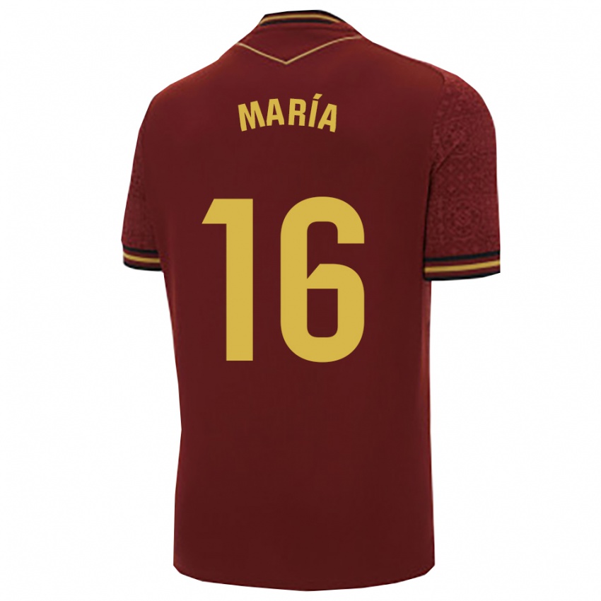 ילדים María Llorente #16 בורדו זהב הרחק ג'רזי 2025/26 חולצה קצרה