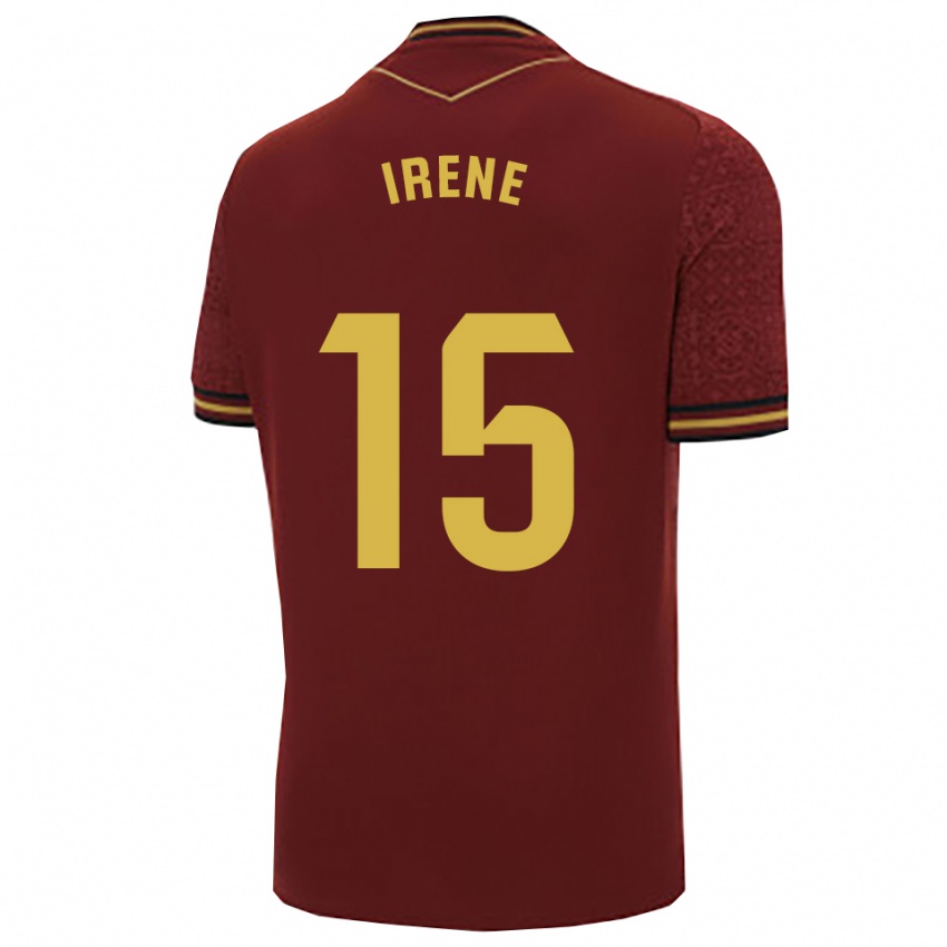 ילדים Irene Laseca Perez #15 בורדו זהב הרחק ג'רזי 2025/26 חולצה קצרה