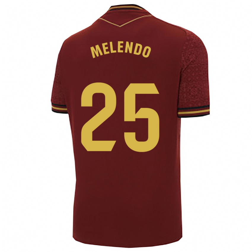 ילדים אוסקר מלנדו #25 בורדו זהב הרחק ג'רזי 2025/26 חולצה קצרה