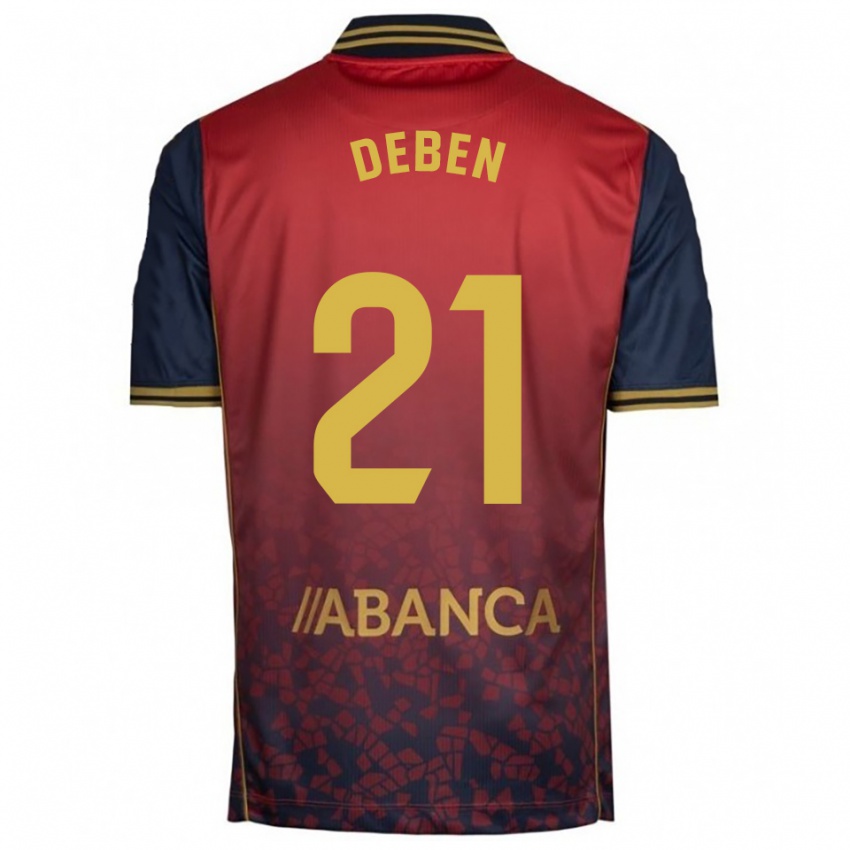 ילדים שרה דבן מוטה #21 אדום נייבי הרחק ג'רזי 2025/26 חולצה קצרה