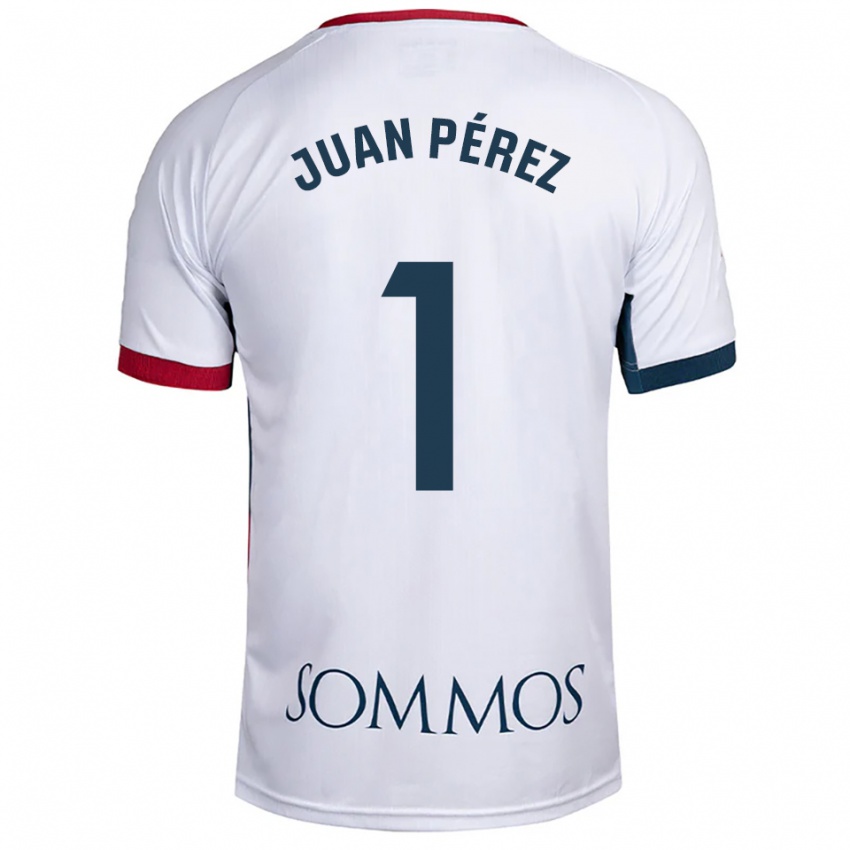 ילדים חואן פרז #1 לבן אדום הרחק ג'רזי 2025/26 חולצה קצרה