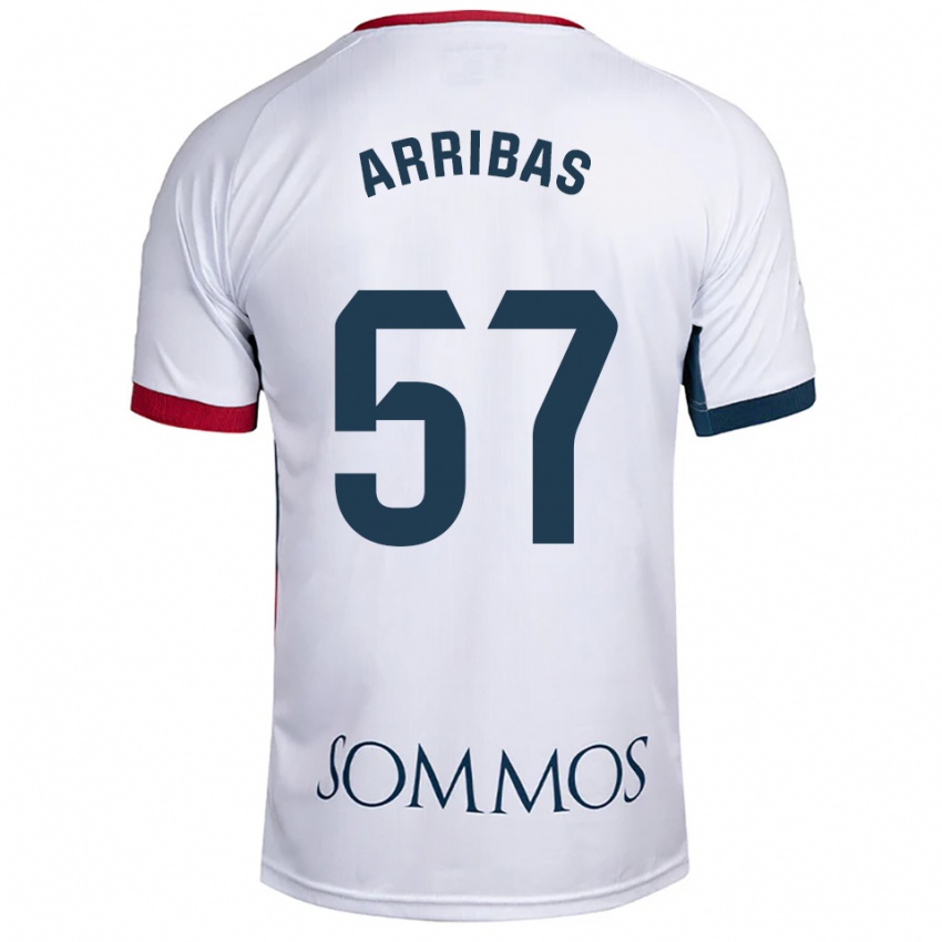 ילדים סרחיו אריבאס #57 לבן אדום הרחק ג'רזי 2025/26 חולצה קצרה