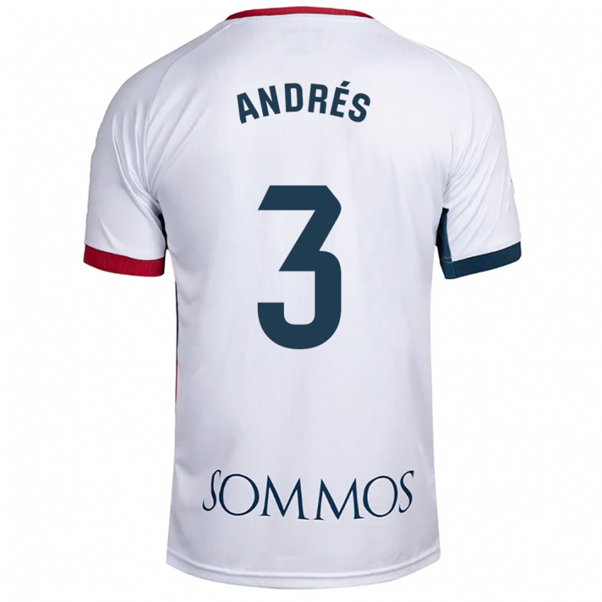 ילדים Joel Andrés #3 לבן אדום הרחק ג'רזי 2025/26 חולצה קצרה