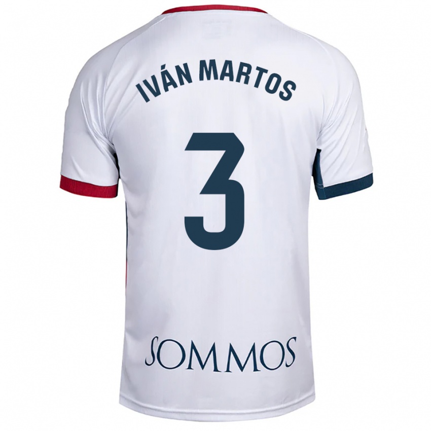 ילדים איבן מארטוס #3 לבן אדום הרחק ג'רזי 2025/26 חולצה קצרה