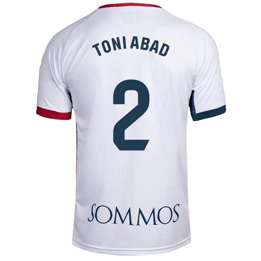 ילדים טוני אבאד #2 לבן אדום הרחק ג'רזי 2025/26 חולצה קצרה