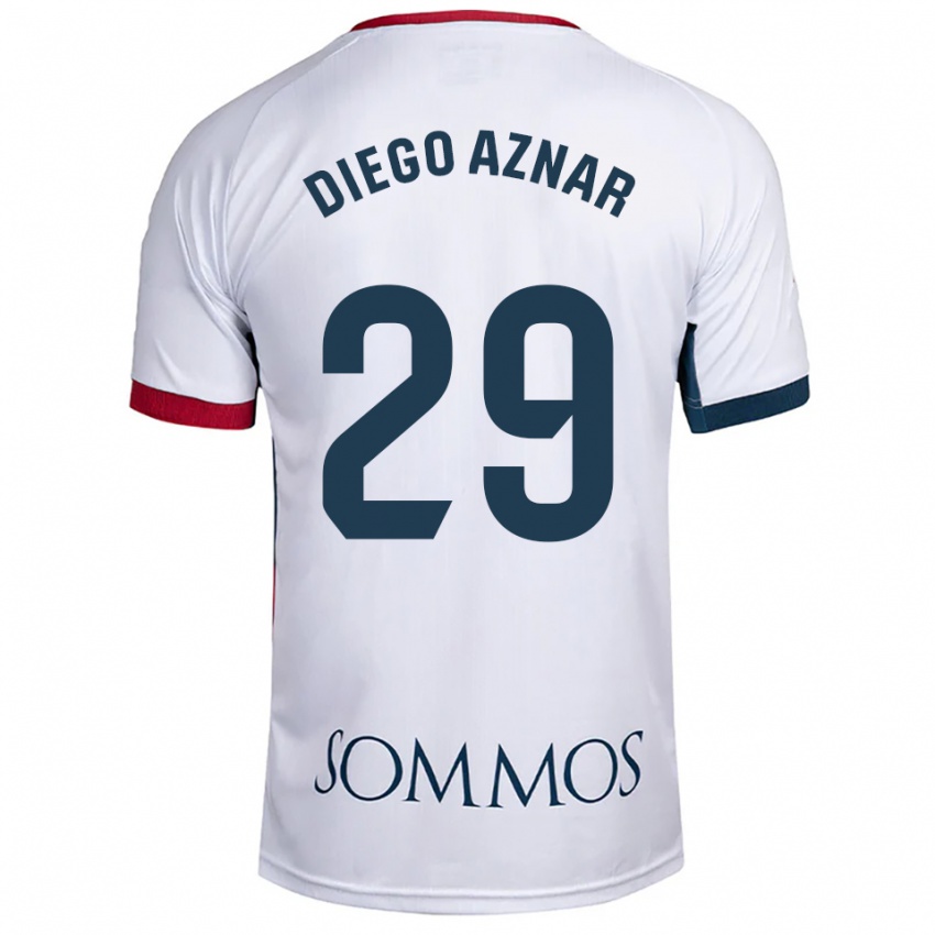 ילדים דייגו אסנאר #29 לבן אדום הרחק ג'רזי 2025/26 חולצה קצרה