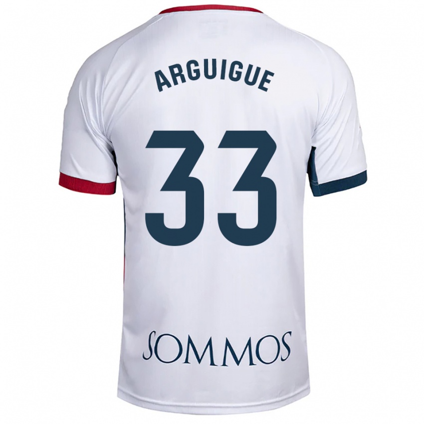 ילדים איימן ארגויג #33 לבן אדום הרחק ג'רזי 2025/26 חולצה קצרה