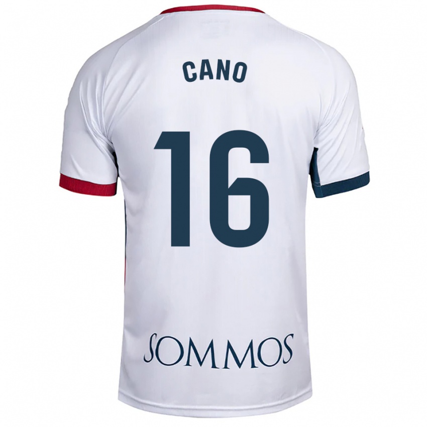 ילדים Juan Cano #16 לבן אדום הרחק ג'רזי 2025/26 חולצה קצרה