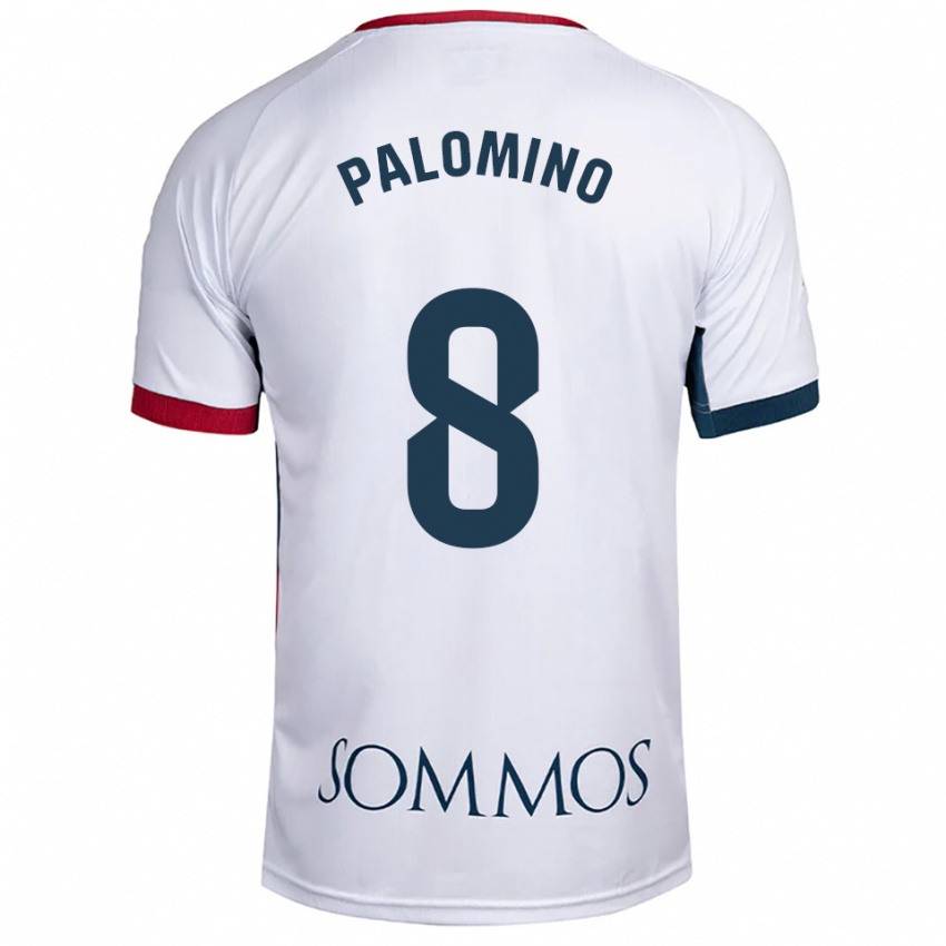 ילדים לורה פלומינו #8 לבן אדום הרחק ג'רזי 2025/26 חולצה קצרה