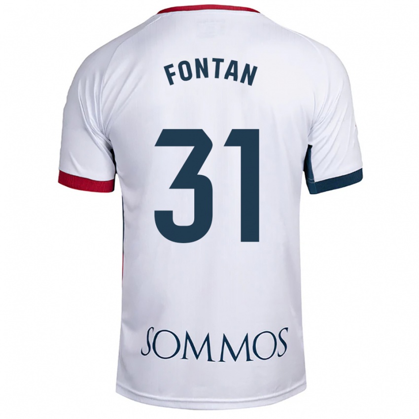 ילדים ניקו פונטן #31 לבן אדום הרחק ג'רזי 2025/26 חולצה קצרה