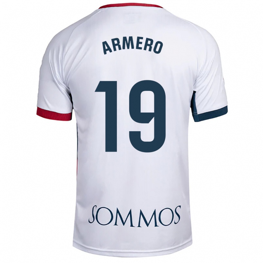 ילדים סרחיו ארמרו #19 לבן אדום הרחק ג'רזי 2025/26 חולצה קצרה