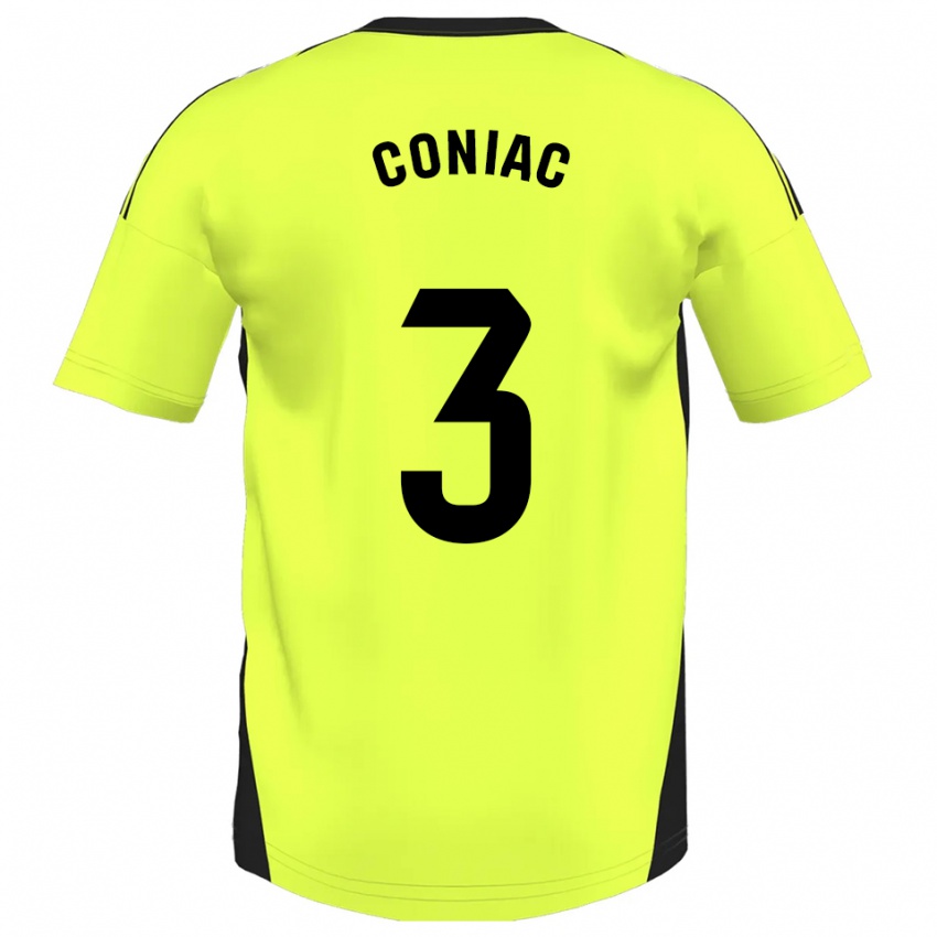 ילדים Edu Coniac #3 צהוב פלואורסצנטי הרחק ג'רזי 2025/26 חולצה קצרה