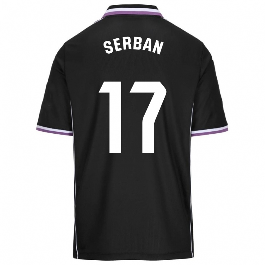 ילדים אלין סרבן #17 סגול שחור הרחק ג'רזי 2025/26 חולצה קצרה