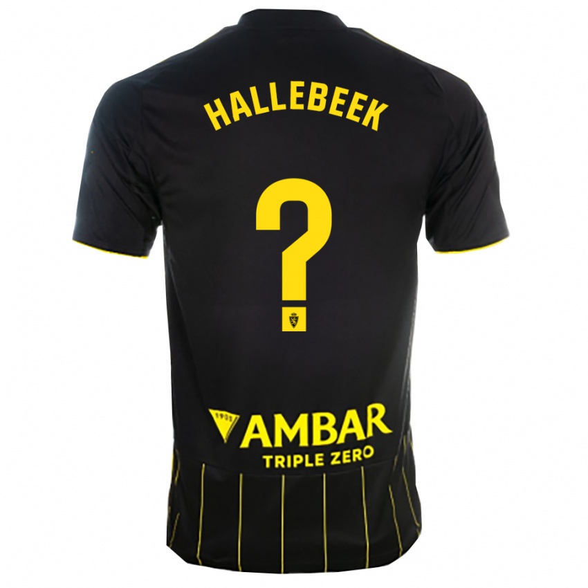 ילדים Boaz Hallebeek #0 שחור צהוב הרחק ג'רזי 2025/26 חולצה קצרה