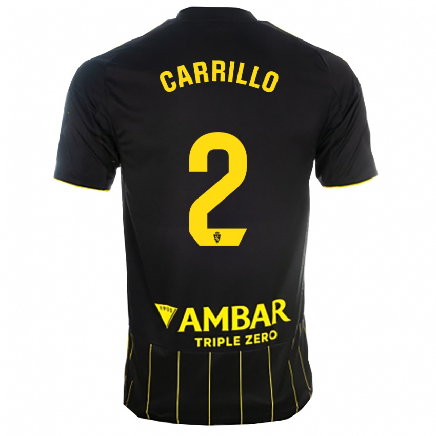 ילדים Hugo Carrillo #2 שחור צהוב הרחק ג'רזי 2025/26 חולצה קצרה