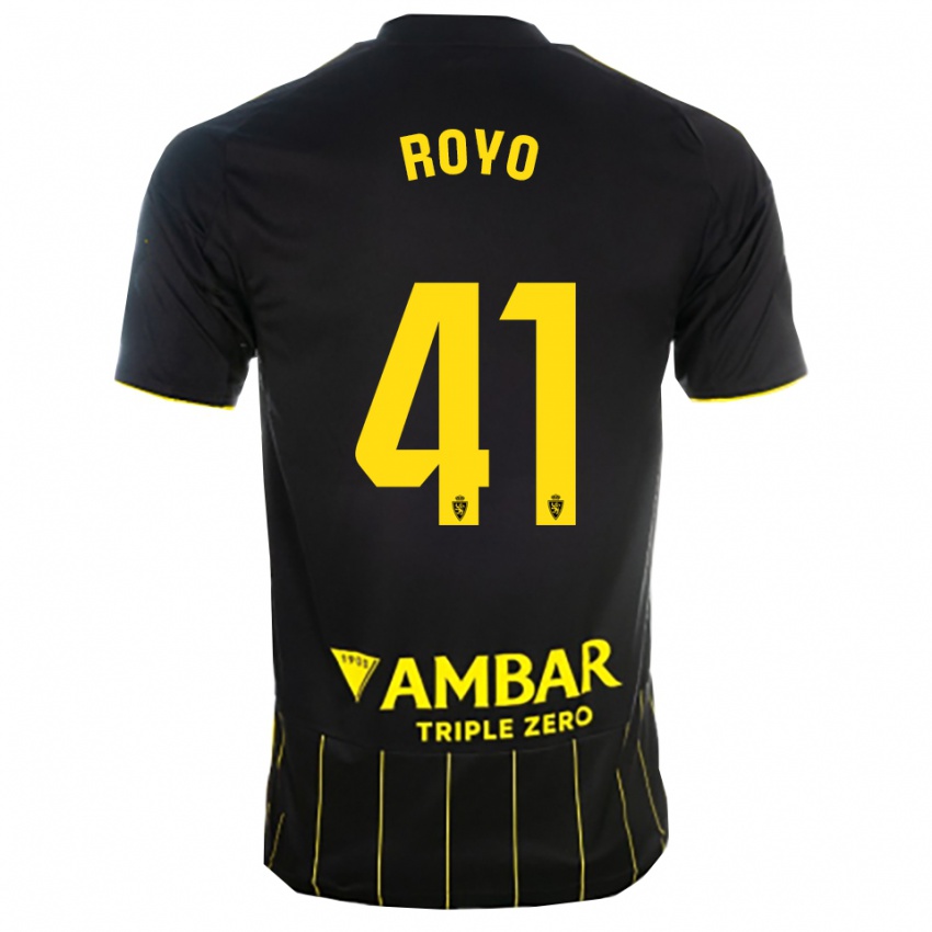 ילדים Eduardo Royo #41 שחור צהוב הרחק ג'רזי 2025/26 חולצה קצרה