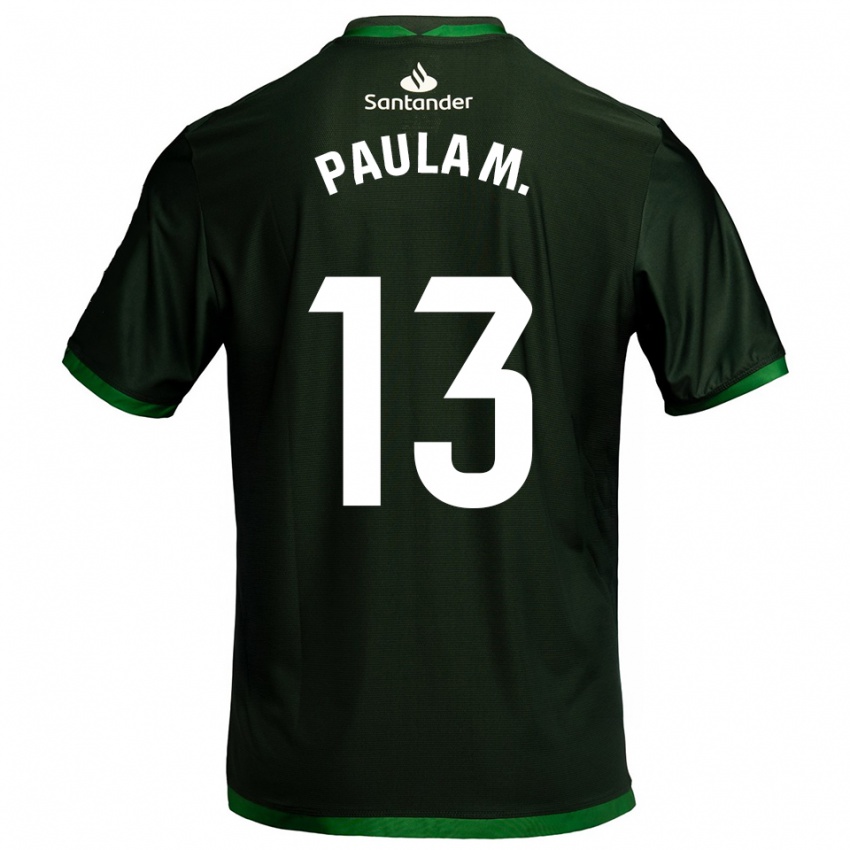 ילדים Paula Muñoz Álvarez #13 ירוק כהה הרחק ג'רזי 2025/26 חולצה קצרה