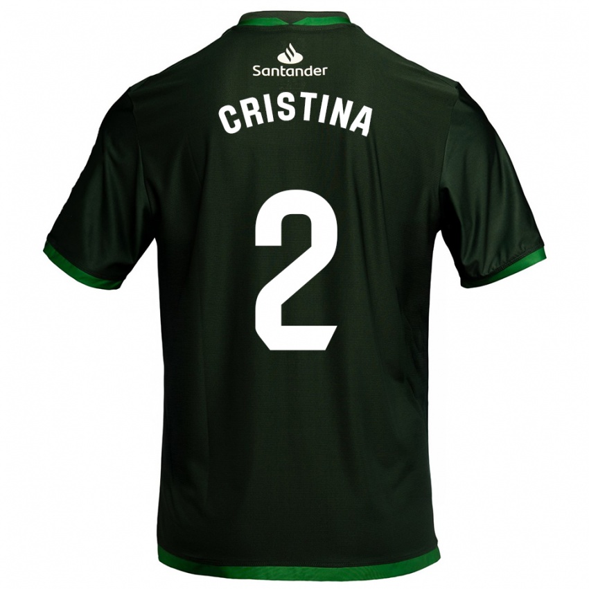 ילדים Cristina Muñoz García #2 ירוק כהה הרחק ג'רזי 2025/26 חולצה קצרה