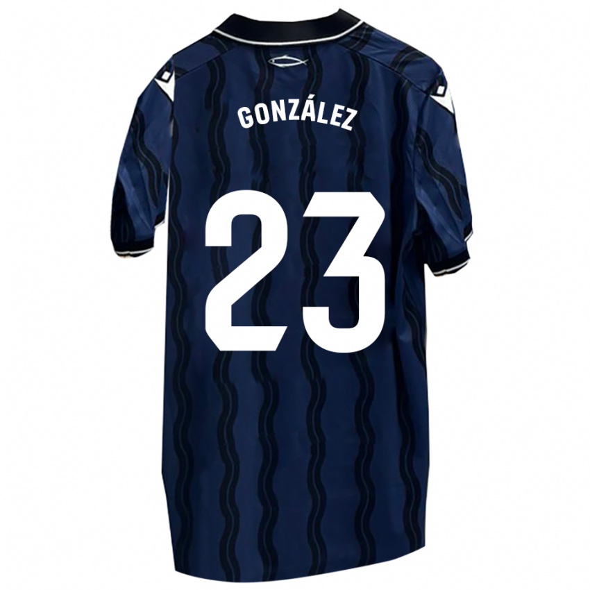 ילדים Elías González #23 כחול כהה שחור הרחק ג'רזי 2025/26 חולצה קצרה