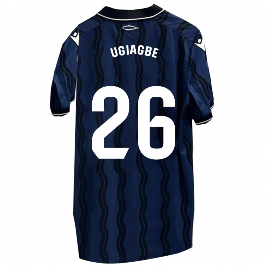 ילדים Efe Ugiagbe #26 כחול כהה שחור הרחק ג'רזי 2025/26 חולצה קצרה