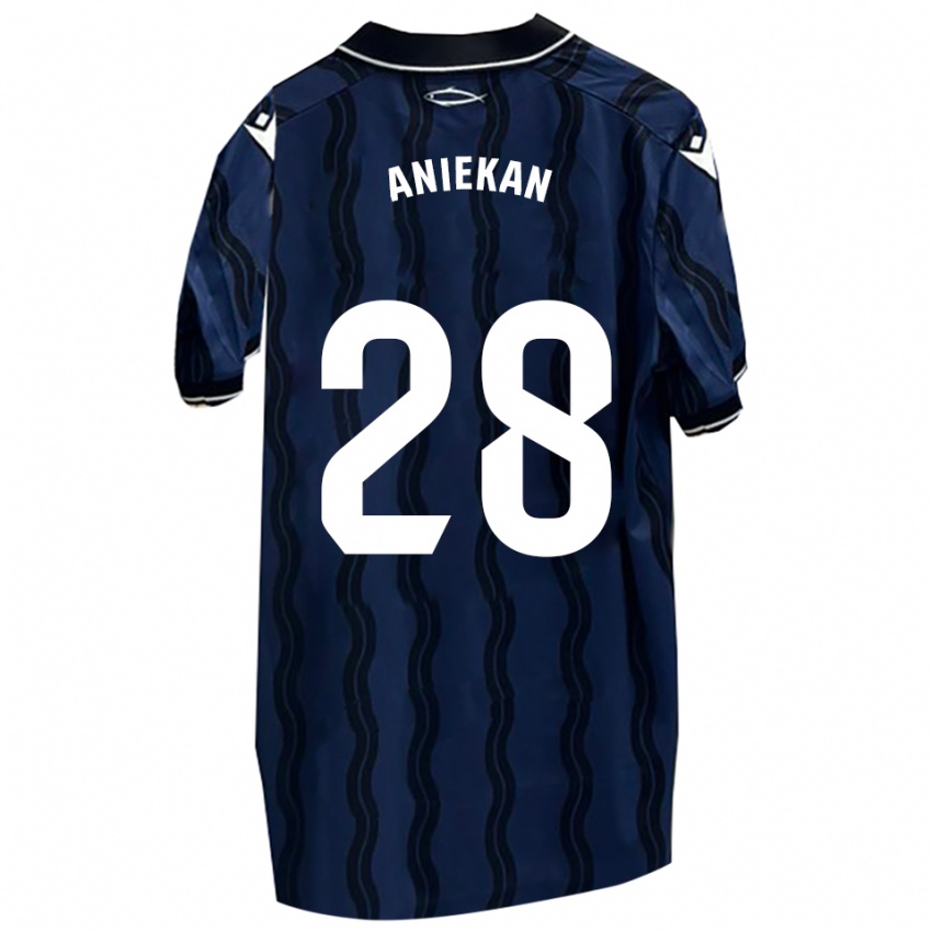 ילדים Bless Aniekan #28 כחול כהה שחור הרחק ג'רזי 2025/26 חולצה קצרה