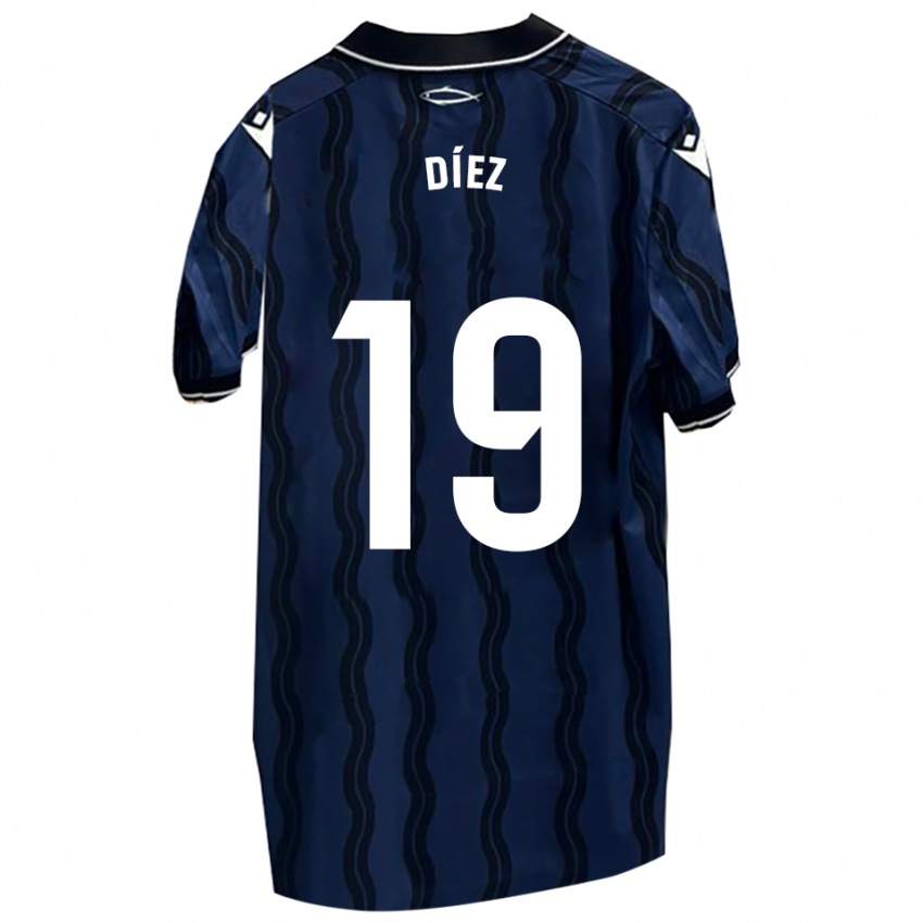 ילדים רובן דיאז #19 כחול כהה שחור הרחק ג'רזי 2025/26 חולצה קצרה