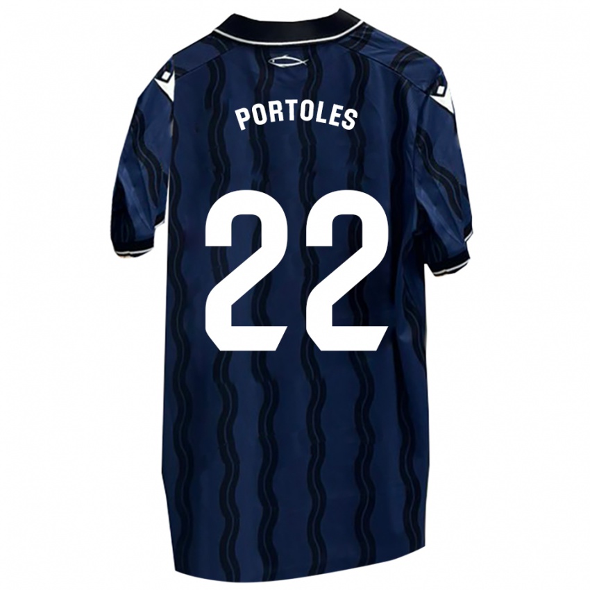 ילדים ארמנגול פורטולס איריגוין #22 כחול כהה שחור הרחק ג'רזי 2025/26 חולצה קצרה