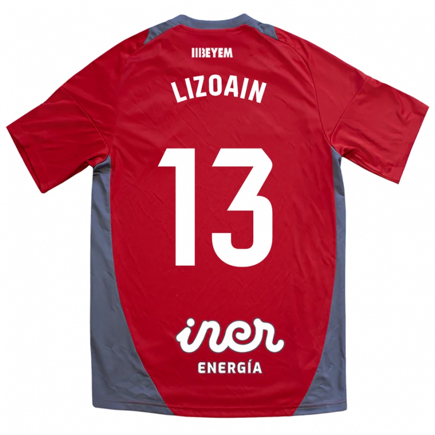ילדים Raúl Lizoain #13 אדום אפור הרחק ג'רזי 2025/26 חולצה קצרה