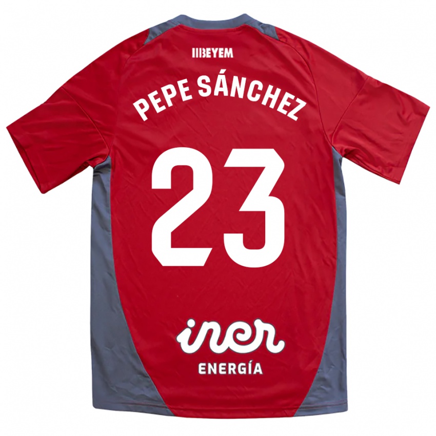 ילדים Pepe Sánchez #23 אדום אפור הרחק ג'רזי 2025/26 חולצה קצרה
