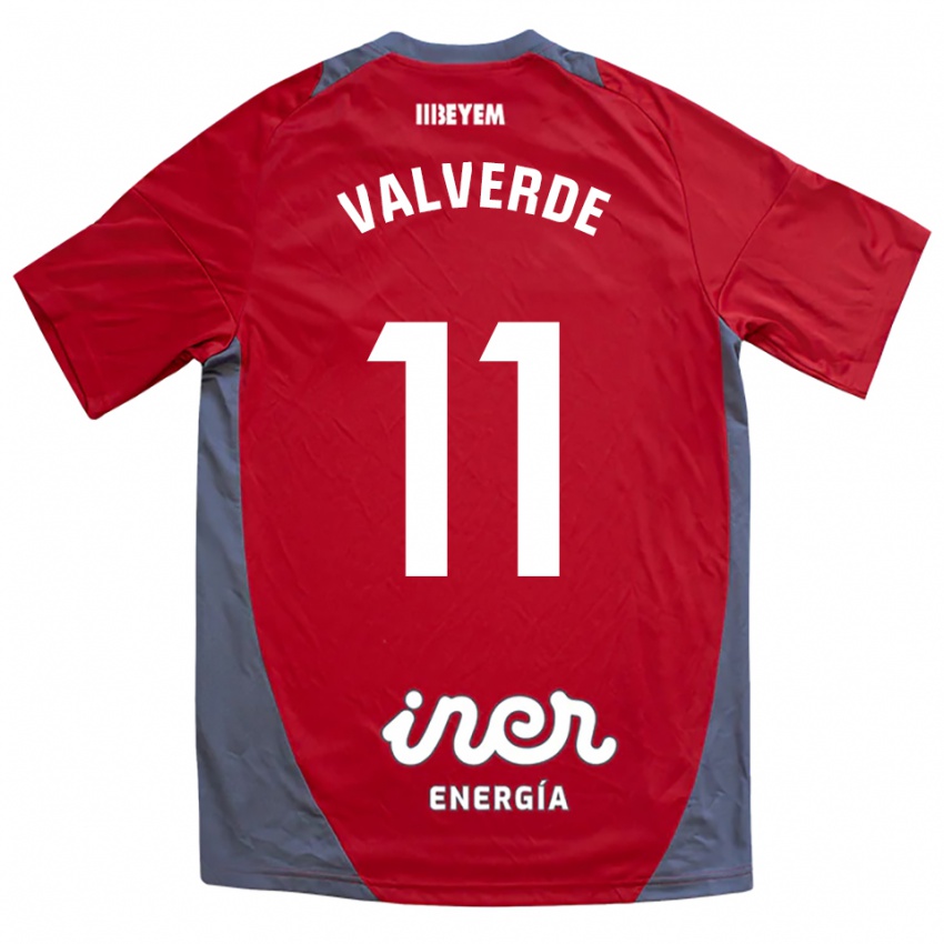 ילדים Victor Valverde #11 אדום אפור הרחק ג'רזי 2025/26 חולצה קצרה
