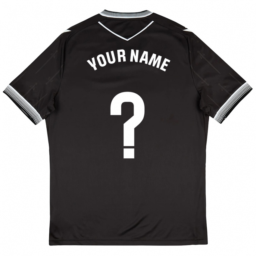 ילדים השם שלך #0 שחור לבן הרחק ג'רזי 2025/26 חולצה קצרה