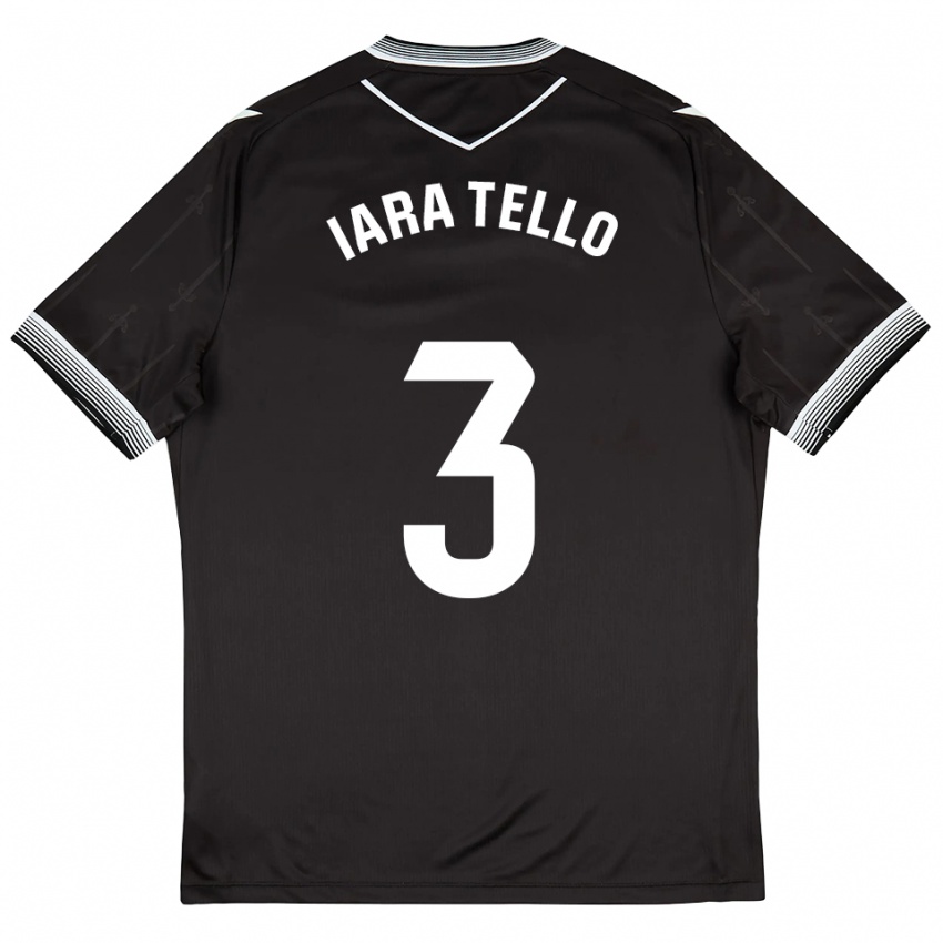 ילדים Iara Tello #3 שחור לבן הרחק ג'רזי 2025/26 חולצה קצרה