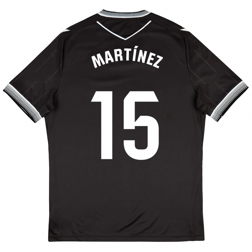 ילדים Iván Martínez #15 שחור לבן הרחק ג'רזי 2025/26 חולצה קצרה