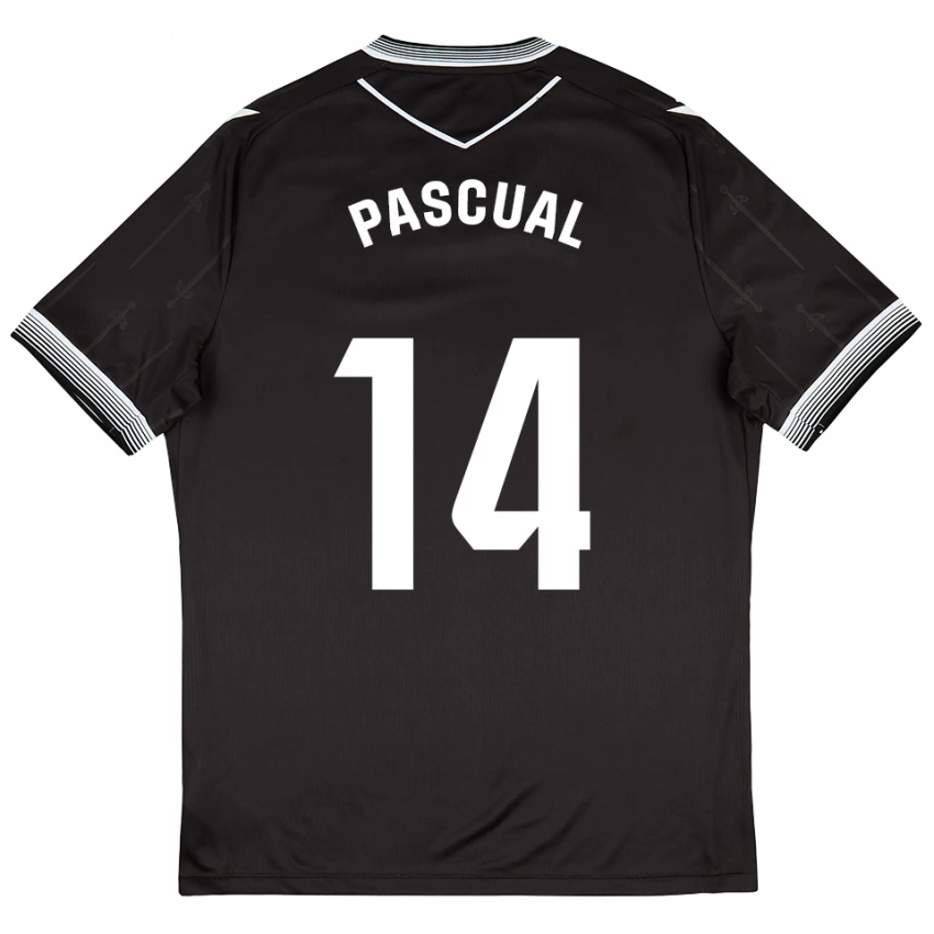 ילדים Hugo Pascual #14 שחור לבן הרחק ג'רזי 2025/26 חולצה קצרה