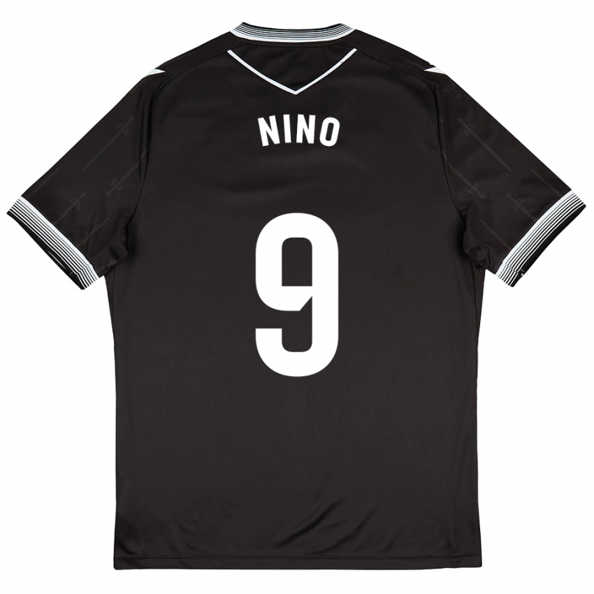 ילדים פר ניניו #9 שחור לבן הרחק ג'רזי 2025/26 חולצה קצרה