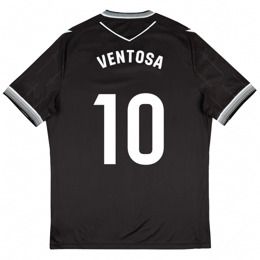 ילדים Ethan Ventosa #10 שחור לבן הרחק ג'רזי 2025/26 חולצה קצרה