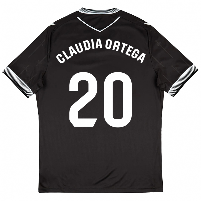 ילדים Claudia Ortega #20 שחור לבן הרחק ג'רזי 2025/26 חולצה קצרה