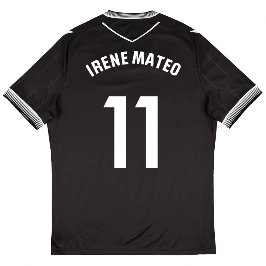 ילדים Irene Mateo #11 שחור לבן הרחק ג'רזי 2025/26 חולצה קצרה