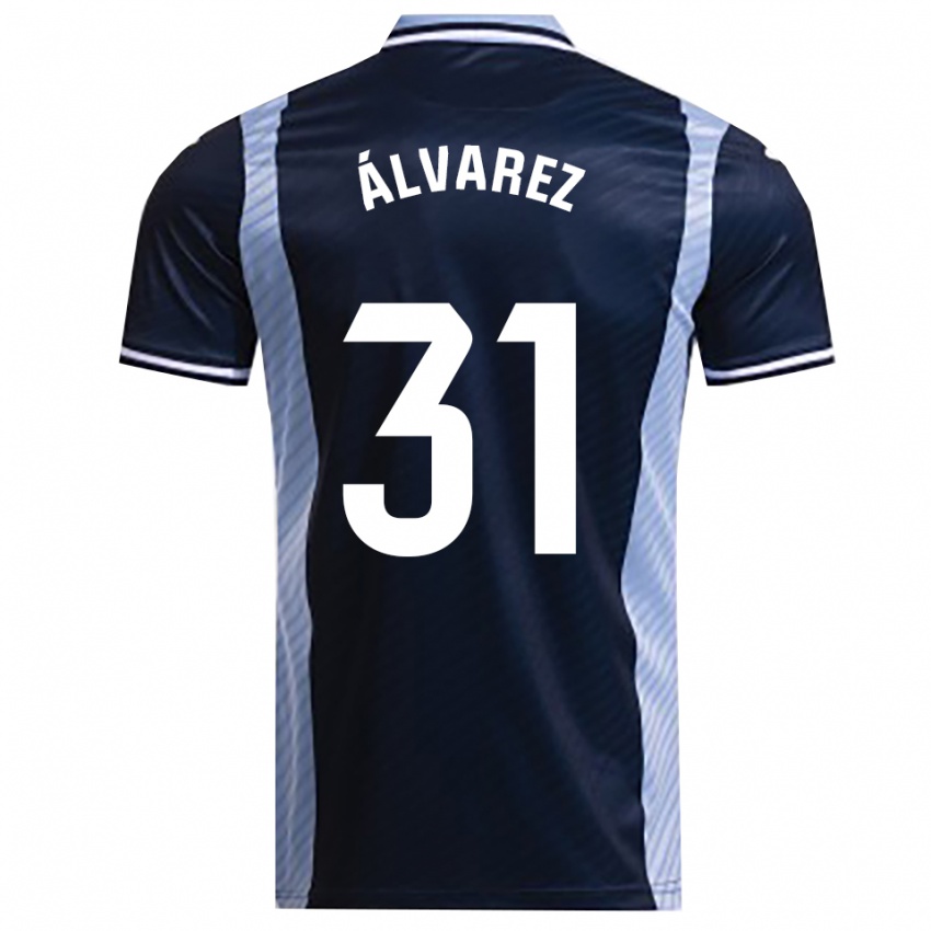 ילדים Iker Álvarez #31 כחול נייבי תכלת הרחק ג'רזי 2025/26 חולצה קצרה