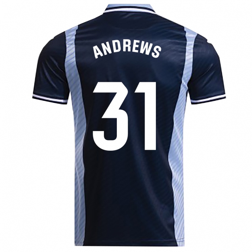 ילדים George Andrews #31 כחול נייבי תכלת הרחק ג'רזי 2025/26 חולצה קצרה